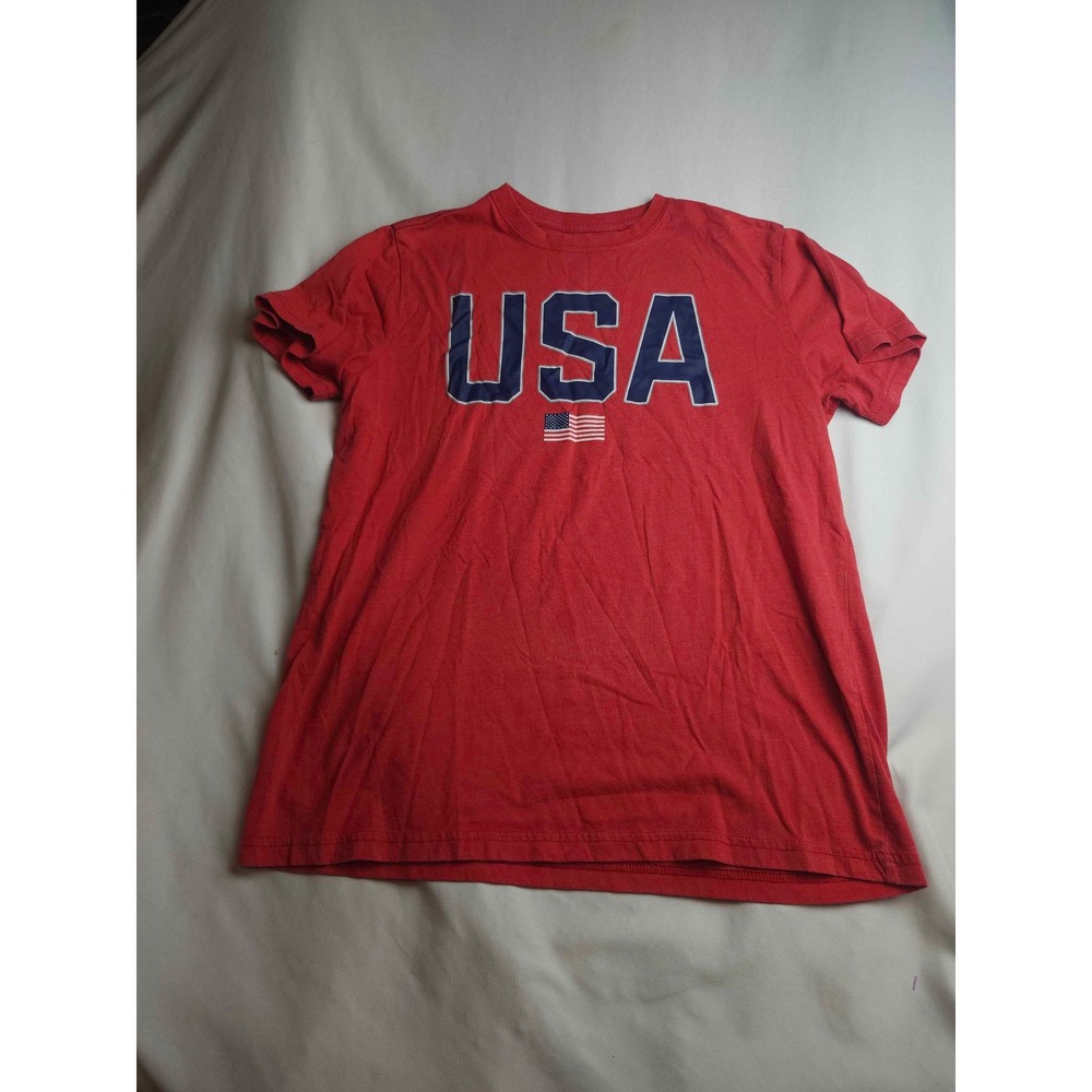 State of Mind Mens USA Graphic T-Shirt Red Short Sleeve American Flag Medium